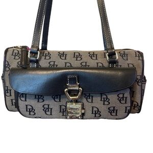 Dooney & Bourke Signature Canvas & Leather Classic With Brass Lock